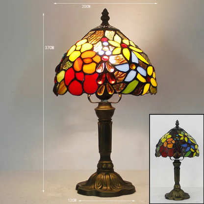 Tiffany Tischlampe – Vintage Glaslampe im Jugendstil | Deko Tischleuchte für Wohnzimmer, Schlafzimmer & Büro