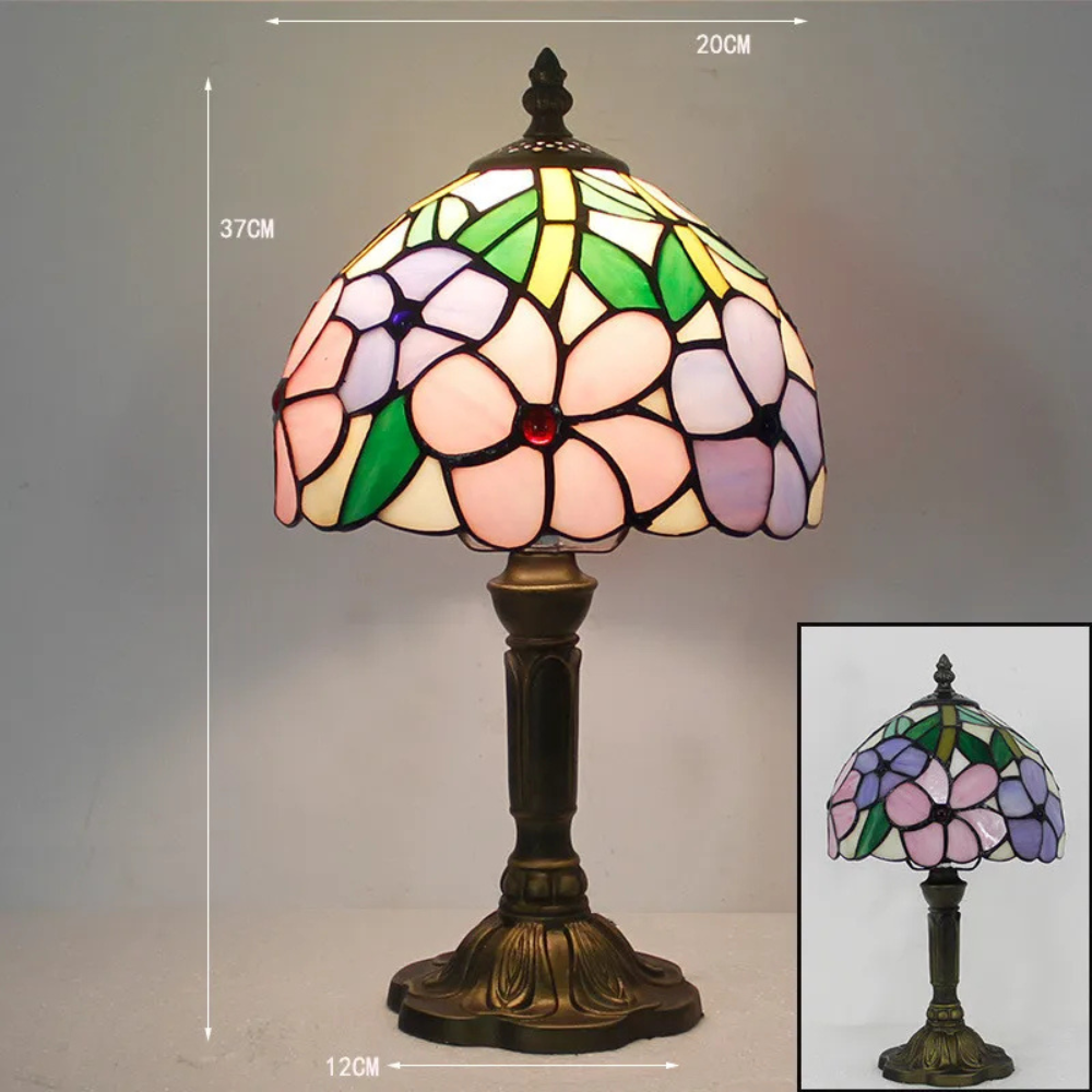 Tiffany Tischlampe – Vintage Glaslampe im Jugendstil | Deko Tischleuchte für Wohnzimmer, Schlafzimmer & Büro