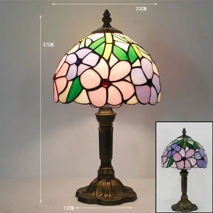 Tiffany Tischlampe – Vintage Glaslampe im Jugendstil | Deko Tischleuchte für Wohnzimmer, Schlafzimmer & Büro