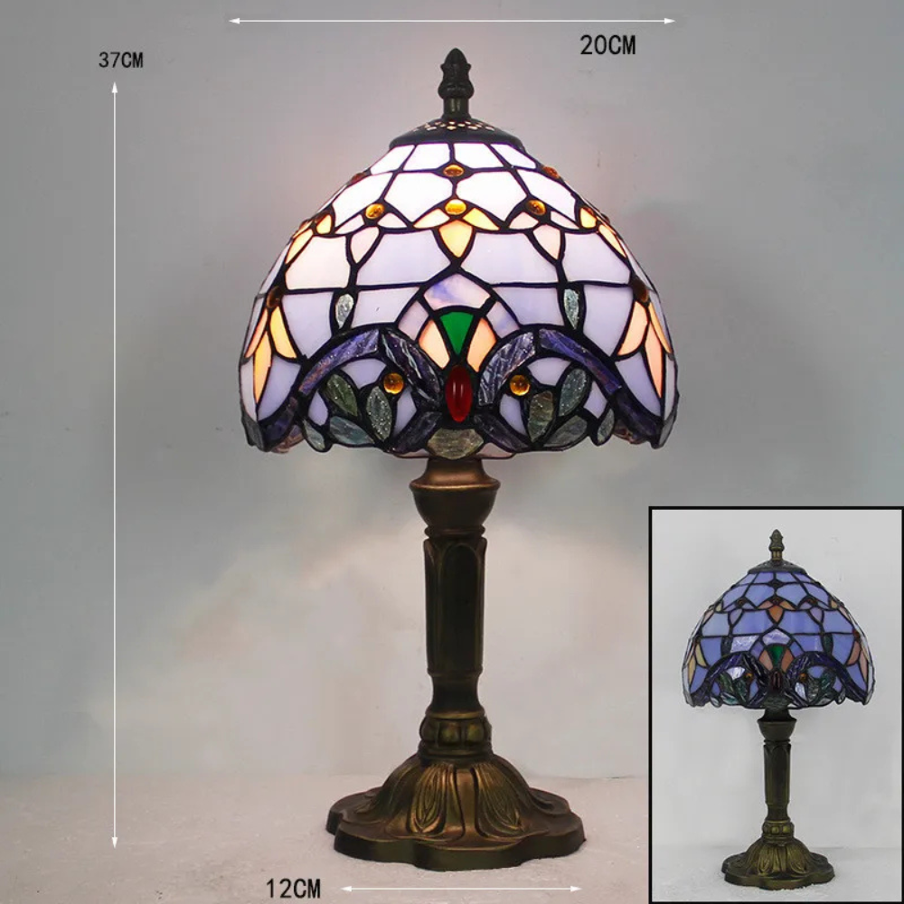 Tiffany Tischlampe – Vintage Glaslampe im Jugendstil | Deko Tischleuchte für Wohnzimmer, Schlafzimmer & Büro
