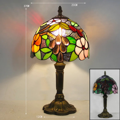 Tiffany Tischlampe – Vintage Glaslampe im Jugendstil | Deko Tischleuchte für Wohnzimmer, Schlafzimmer & Büro