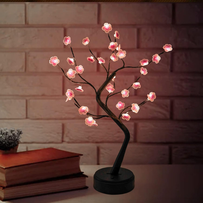LED Kirschblüten Baum Lampe – Dekolampe für Wohnzimmer & Schlafzimmer | Warmweiß Stimmungslicht | LED Leuchtbaum mit Blüten