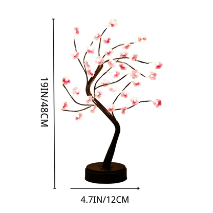 LED Kirschblüten Baum Lampe – Dekolampe für Wohnzimmer & Schlafzimmer | Warmweiß Stimmungslicht | LED Leuchtbaum mit Blüten