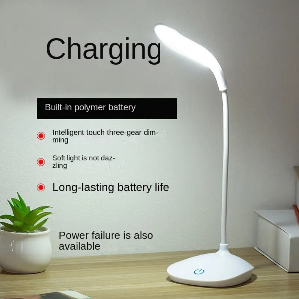 LED Touch Tischlampe dimmbar – USB aufladbare Schreibtisch- & Leselampe mit Augenschutz