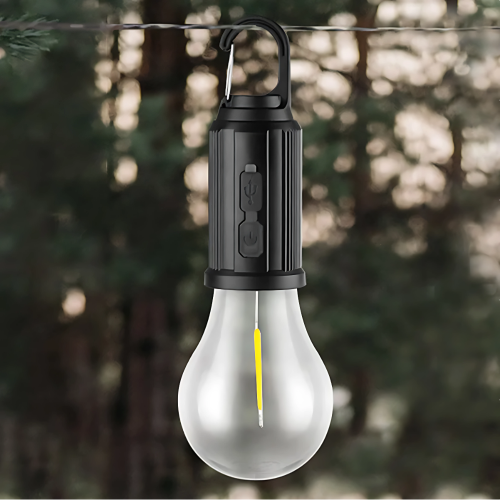 LED Campinglampe T01 – Warmweiß, tragbar & wiederaufladbar | Outdoor Zeltlampe für Camping, Garten & Notfälle