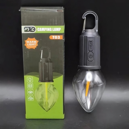 LED Campinglampe T01 – Warmweiß, tragbar & wiederaufladbar | Outdoor Zeltlampe für Camping, Garten & Notfälle
