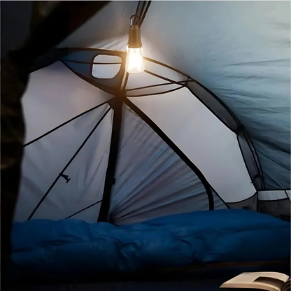 LED Campinglampe T01 – Warmweiß, tragbar & wiederaufladbar | Outdoor Zeltlampe für Camping, Garten & Notfälle