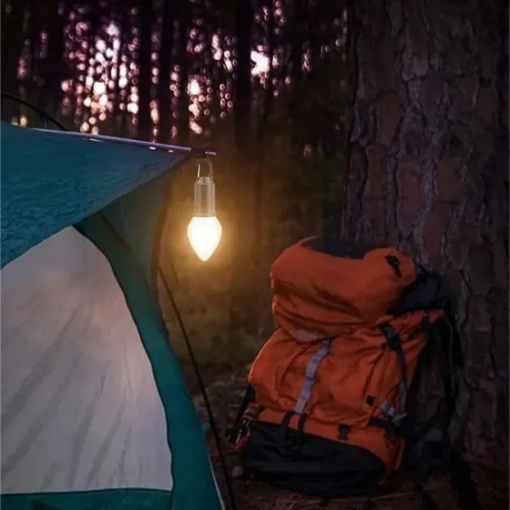 LED Campinglampe T01 – Warmweiß, tragbar & wiederaufladbar | Outdoor Zeltlampe für Camping, Garten & Notfälle