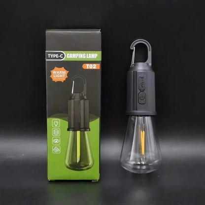 LED Campinglampe T01 – Warmweiß, tragbar & wiederaufladbar | Outdoor Zeltlampe für Camping, Garten & Notfälle
