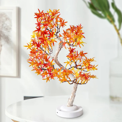 LED Ahornbaum Tischlampe – Herbst Deko Baum mit warmweißem Licht, flexible Zweige, Innen & Außen
