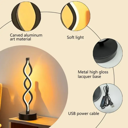 Moderne LED Tischlampe Dimmbar – Design Dekolampe aus Metall – USB Tischleuchte für Wohnzimmer & Schlafzimmer
