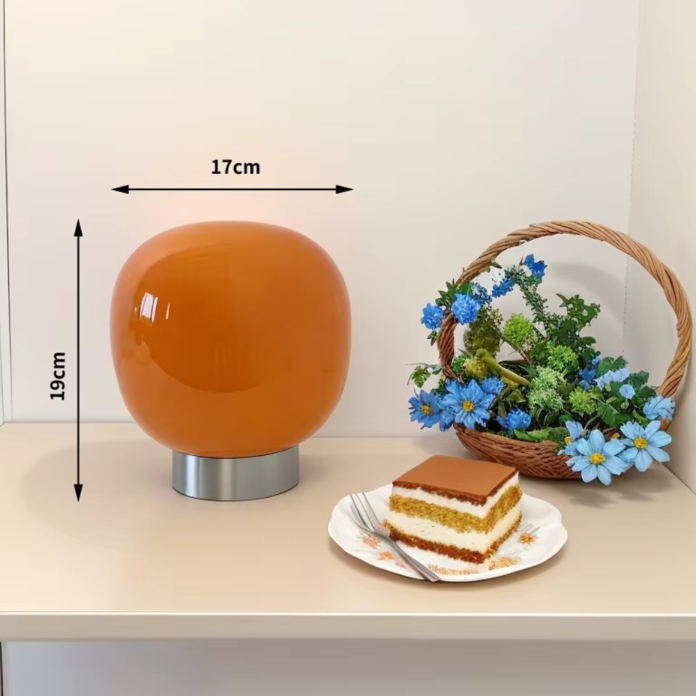 Moderne dimmbare Macaron Glas-Tischlampe – Minimalistische LED Nachttischlampe für Wohnzimmer & Hotel Schlafzimmer