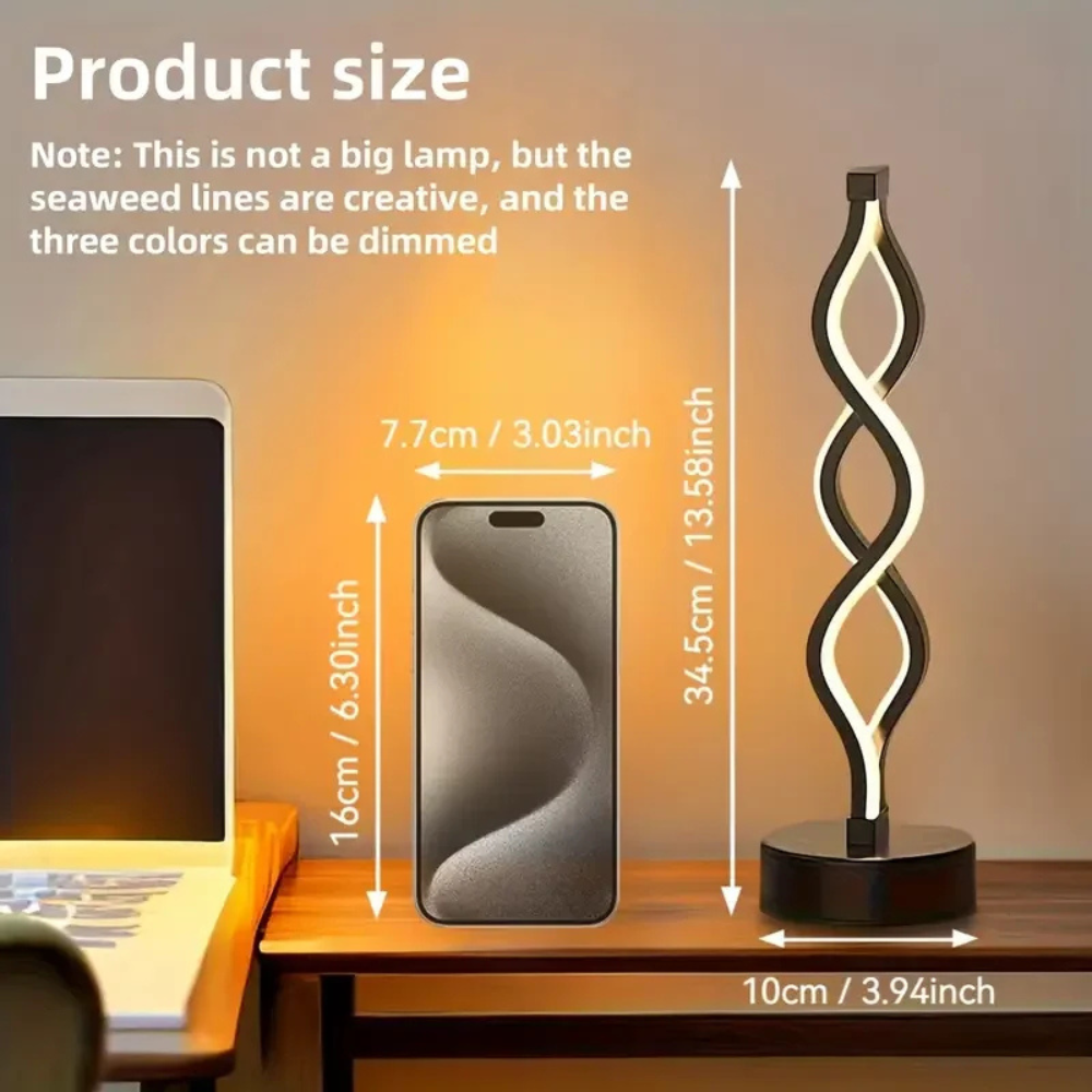 Moderne LED Tischlampe Dimmbar – Design Dekolampe aus Metall – USB Tischleuchte für Wohnzimmer & Schlafzimmer