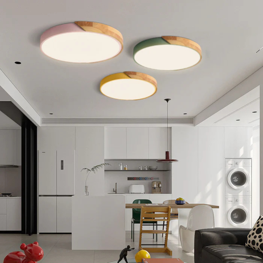LED Deckenleuchte Holz – Moderne skandinavische Deckenlampe aus Holz & Acryl für Wohnzimmer & Schlafzimmer