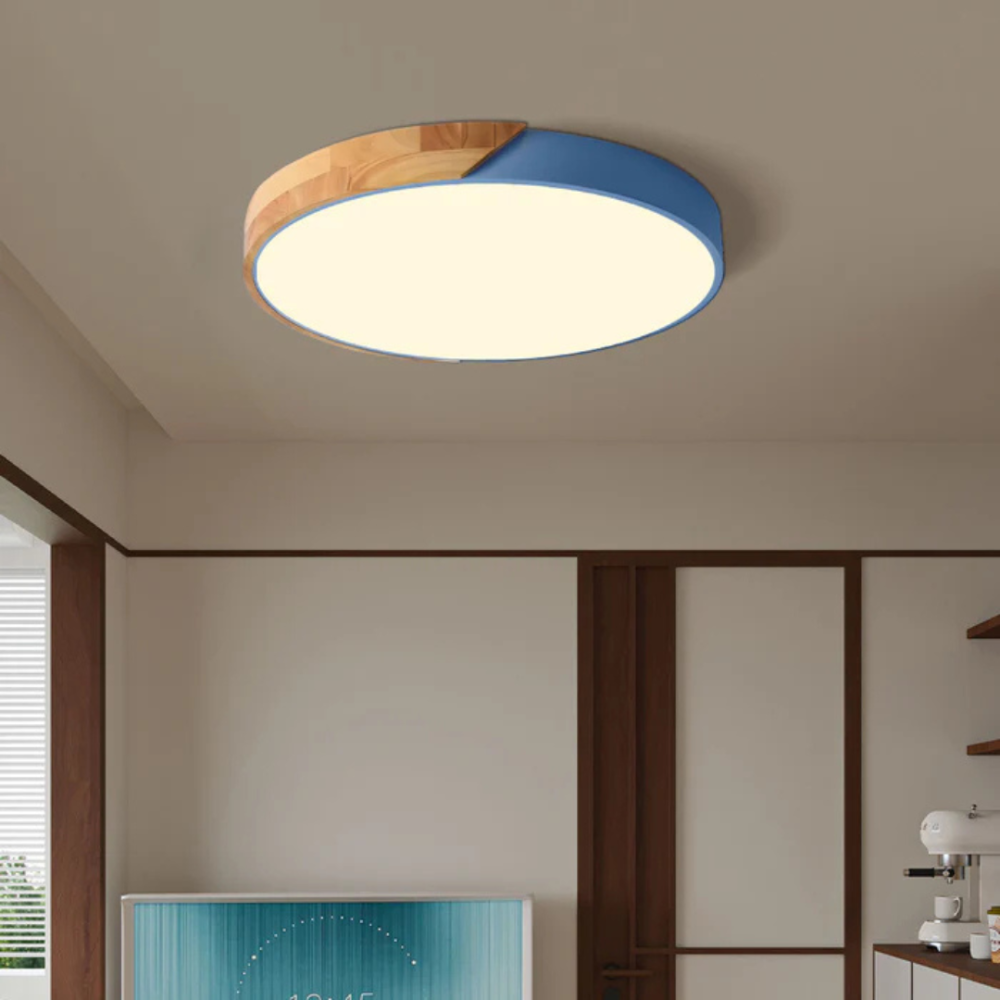LED Deckenleuchte Holz – Moderne skandinavische Deckenlampe aus Holz & Acryl für Wohnzimmer & Schlafzimmer