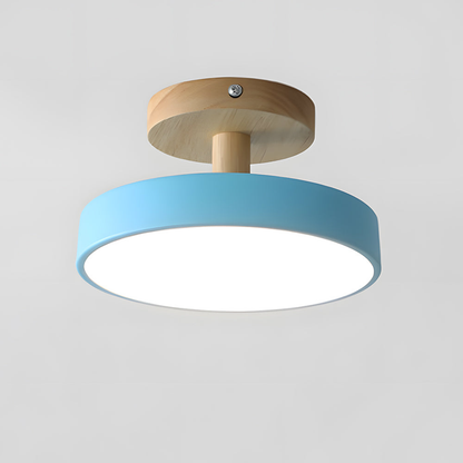 Nordische LED Deckenleuchte aus Holz – Runde Skandinavische Deckenlampe für Schlafzimmer, Flur & Wohnzimmer (12W)