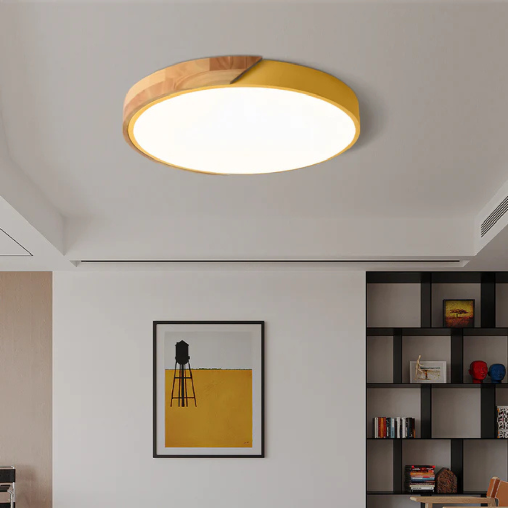 LED Deckenleuchte Holz – Moderne skandinavische Deckenlampe aus Holz & Acryl für Wohnzimmer & Schlafzimmer