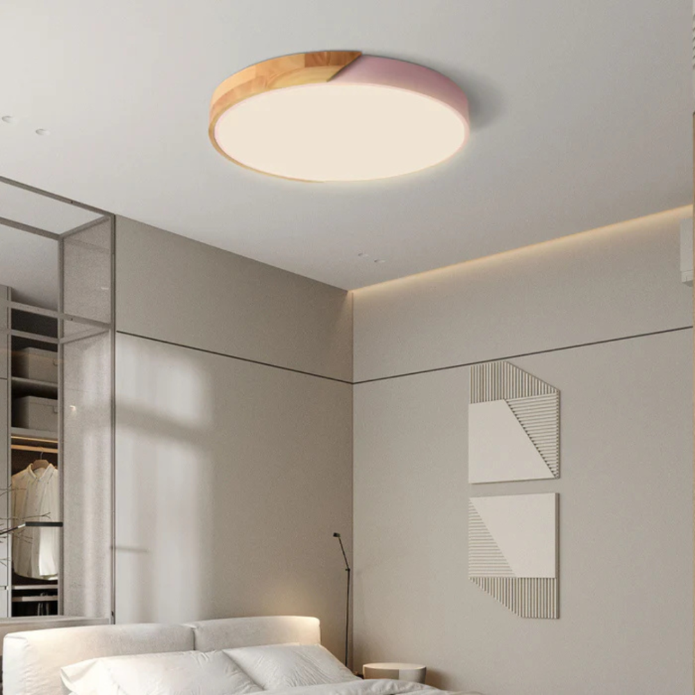LED Deckenleuchte Holz – Moderne skandinavische Deckenlampe aus Holz & Acryl für Wohnzimmer & Schlafzimmer