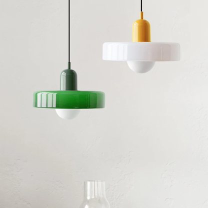 Nordische Retro Pendelleuchte aus Glas – E27 Hängelampe für Wohnzimmer, Esszimmer & Küche | Moderne Vintage Beleuchtung