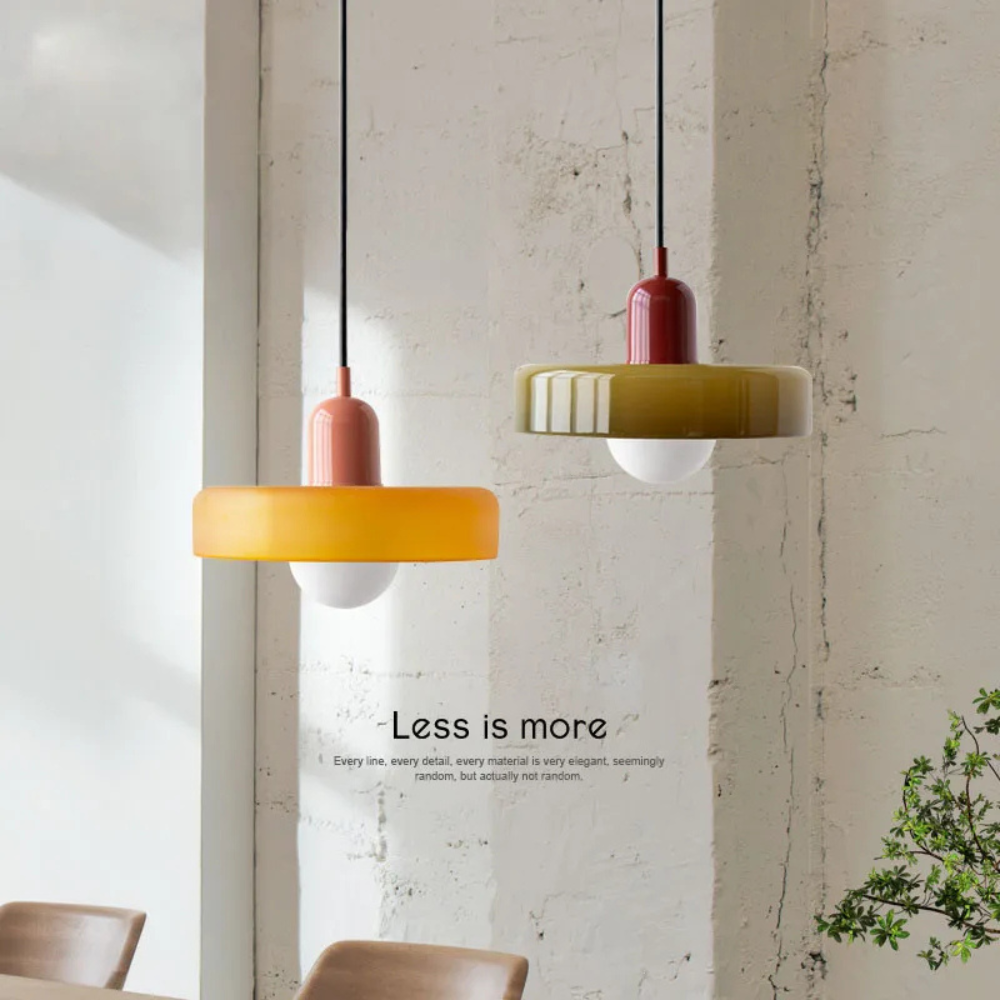 Nordische Retro Pendelleuchte aus Glas – E27 Hängelampe für Wohnzimmer, Esszimmer & Küche | Moderne Vintage Beleuchtung