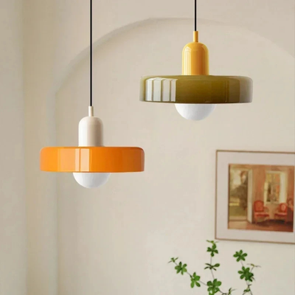 Nordische Retro Pendelleuchte aus Glas – E27 Hängelampe für Wohnzimmer, Esszimmer & Küche | Moderne Vintage Beleuchtung