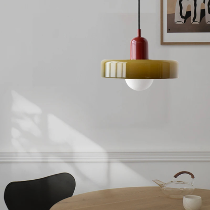 Nordische Retro Pendelleuchte aus Glas – E27 Hängelampe für Wohnzimmer, Esszimmer & Küche | Moderne Vintage Beleuchtung