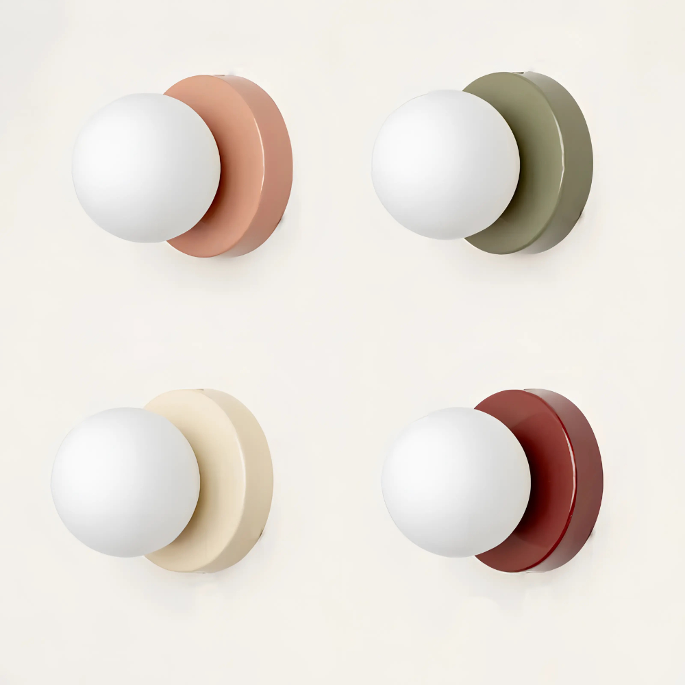 Minimalistische Skandinavische Wandlampe mit Glas-Abdeckung – Design Wandlicht für Wohnzimmer & Schlafzimmer, Warmes Licht & Einfache Montage