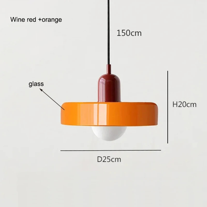 Nordische Retro Pendelleuchte aus Glas – E27 Hängelampe für Wohnzimmer, Esszimmer & Küche | Moderne Vintage Beleuchtung
