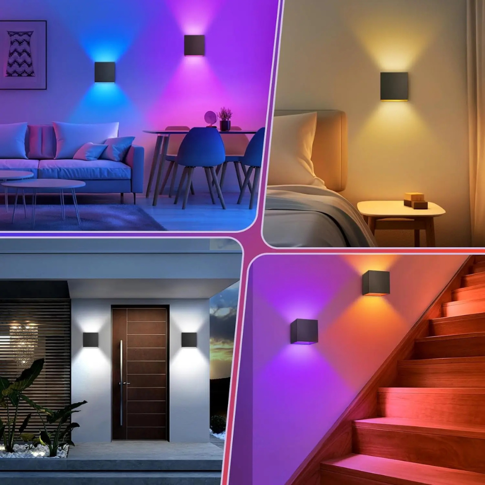 Moderne LED-Außenwandleuchte mit App- & Sprachsteuerung