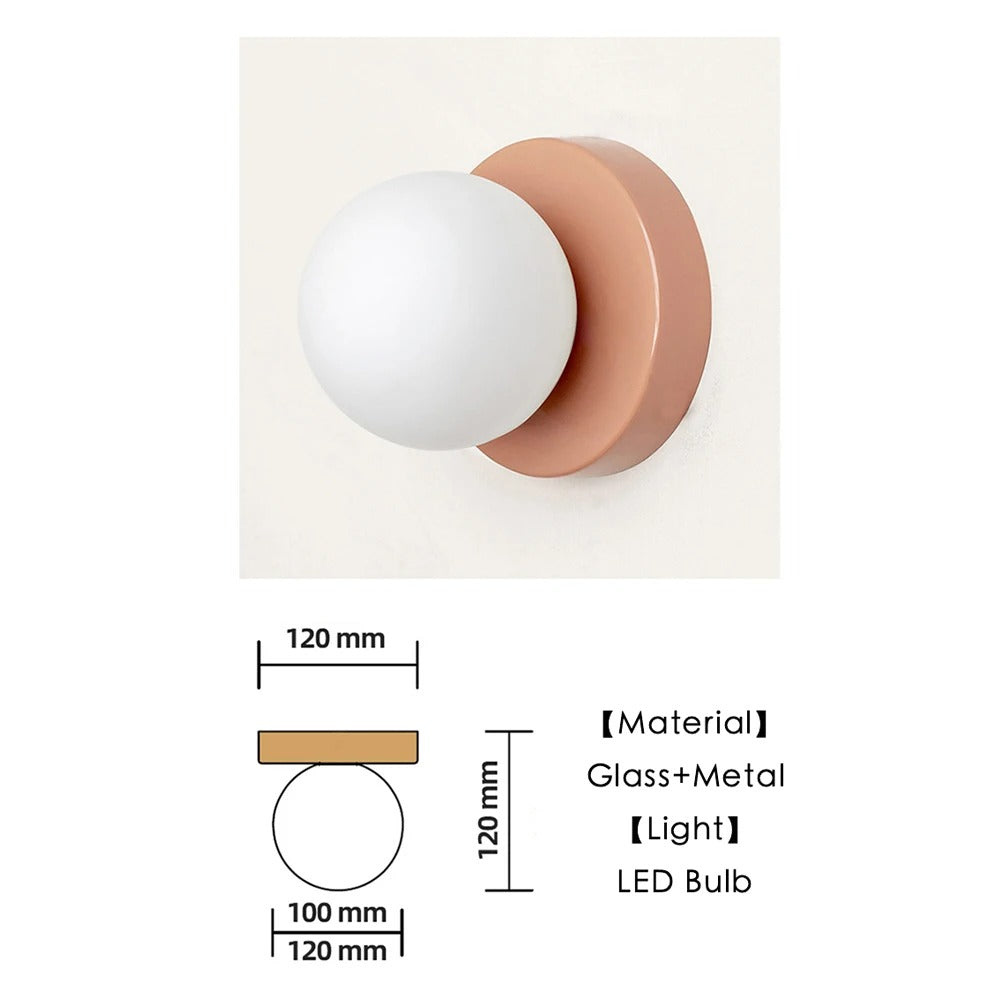 Minimalistische Skandinavische Wandlampe mit Glas-Abdeckung – Design Wandlicht für Wohnzimmer & Schlafzimmer, Warmes Licht & Einfache Montage