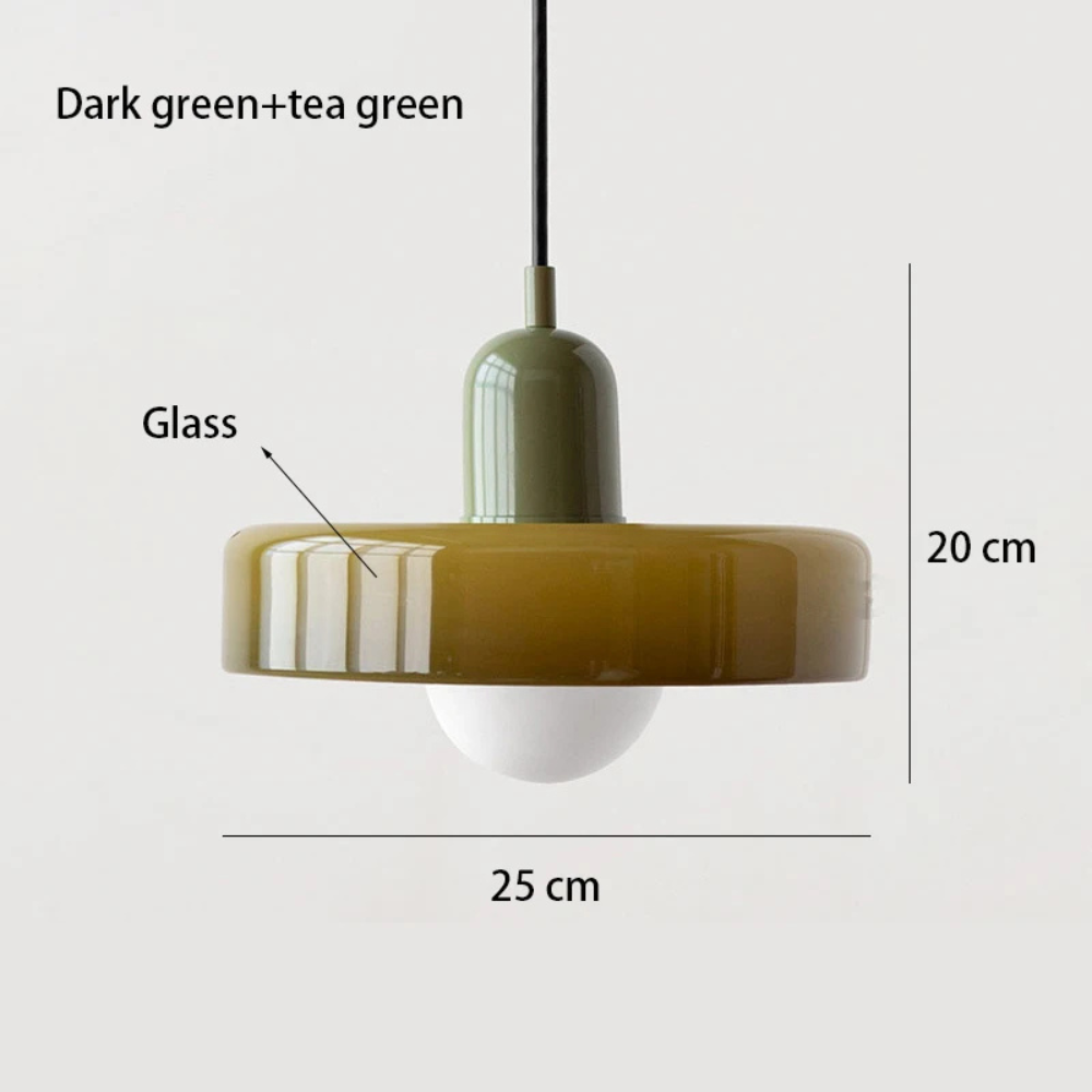 Nordische Retro Pendelleuchte aus Glas – E27 Hängelampe für Wohnzimmer, Esszimmer & Küche | Moderne Vintage Beleuchtung