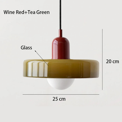 Nordische Retro Pendelleuchte aus Glas – E27 Hängelampe für Wohnzimmer, Esszimmer & Küche | Moderne Vintage Beleuchtung