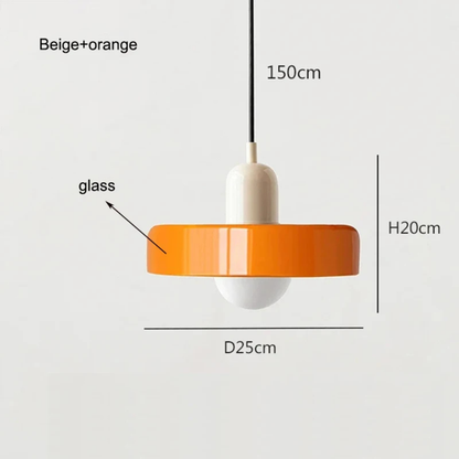 Nordische Retro Pendelleuchte aus Glas – E27 Hängelampe für Wohnzimmer, Esszimmer & Küche | Moderne Vintage Beleuchtung