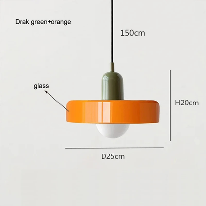 Nordische Retro Pendelleuchte aus Glas – E27 Hängelampe für Wohnzimmer, Esszimmer & Küche | Moderne Vintage Beleuchtung