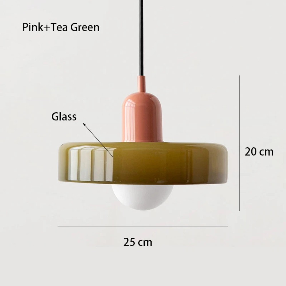 Nordische Retro Pendelleuchte aus Glas – E27 Hängelampe für Wohnzimmer, Esszimmer & Küche | Moderne Vintage Beleuchtung