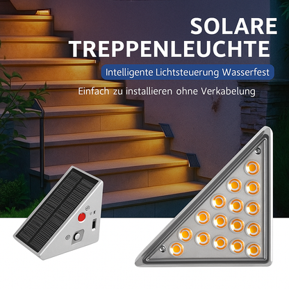 Solar Treppenlicht Außen LED – Wasserdichte Solar Stufenleuchte für Garten, Terrasse & Wege – Automatische Außenbeleuchtung mit Sensor
