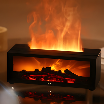 Mini Elektrokamin mit realistischem Flammeneffekt – Deko Tischkamin mit LED & Wasserdampf | Schwarz & Weiß erhältlich