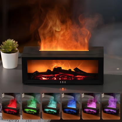 Mini Elektrokamin mit realistischem Flammeneffekt – Deko Tischkamin mit LED & Wasserdampf | Schwarz & Weiß erhältlich