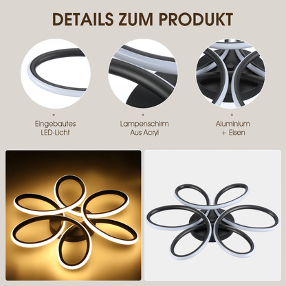 Moderne LED Deckenleuchte Blumen-Design 60W – Warmweiß 3000K, 6000lm, Integrierte LED Deckenlampe für Wohnzimmer & Schlafzimmer