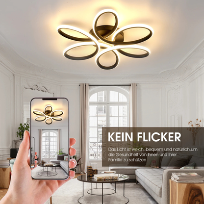 Moderne LED Deckenleuchte Blumen-Design 60W – Warmweiß 3000K, 6000lm, Integrierte LED Deckenlampe für Wohnzimmer & Schlafzimmer