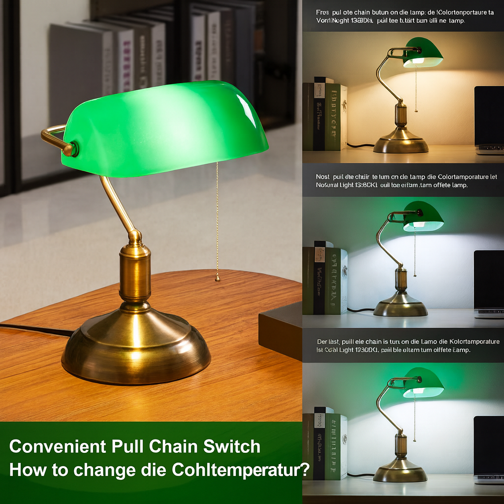 Bankerlampe Grün – Klassische Schreibtischlampe aus Glas & Messing | Retro Tischlampe für Büro, Home Office & Wohnzimmer