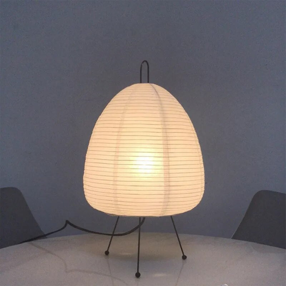 Reispapier Tischlampe Japandi – LED Tischleuchte Wabi Sabi Design, E27 Nachttischlampe Wohnzimmer Schlafzimmer, minimalistisches Licht