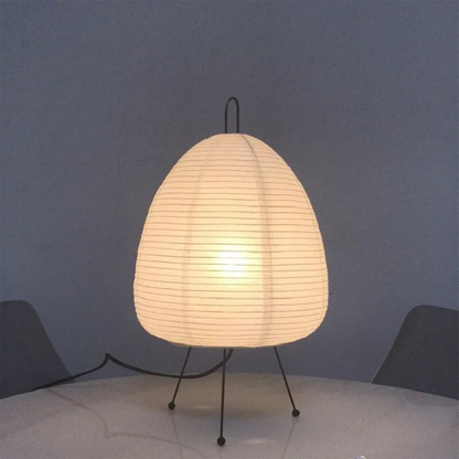 Reispapier Tischlampe Japandi – LED Tischleuchte Wabi Sabi Design, E27 Nachttischlampe Wohnzimmer Schlafzimmer, minimalistisches Licht