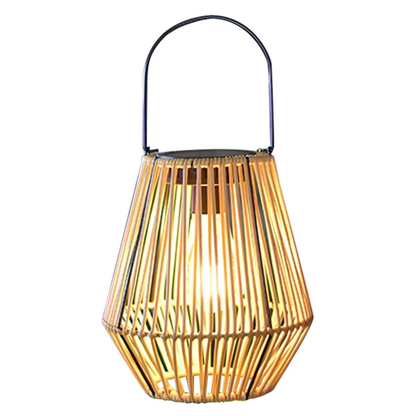 Solar Laterne für Garten & Terrasse – LED Außenleuchte im Rattan-Design, wasserdicht & kabellos