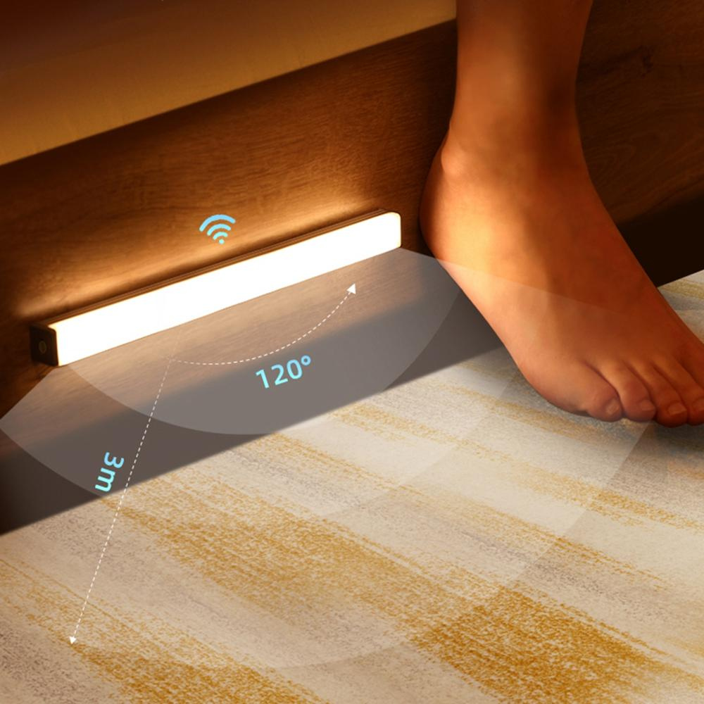 LED Bewegungsmelder Licht Kabellos – Unterbauleuchte mit Sensor, USB oder Batterie, Schrankbeleuchtung Warmweiß/Kaltweiß