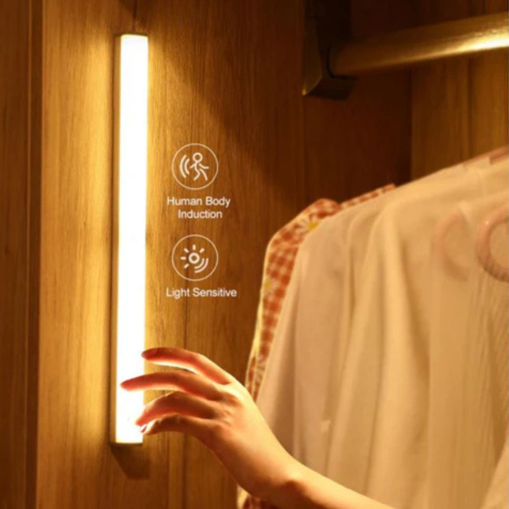 LED Bewegungsmelder Licht Kabellos – Unterbauleuchte mit Sensor, USB oder Batterie, Schrankbeleuchtung Warmweiß/Kaltweiß