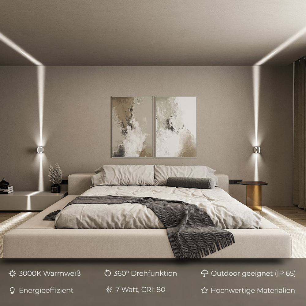 Schwenkbare LED Wandleuchte – Moderne Design-Wandlampe mit indirektem Licht für Flur & Wohnzimmer