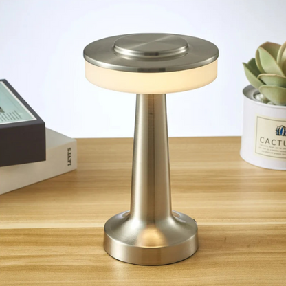 Kabellose LED Akku Tischlampe – Dimmbare Metall-Tischleuchte mit Touch-Steuerung für Wohnzimmer & Schlafzimmer