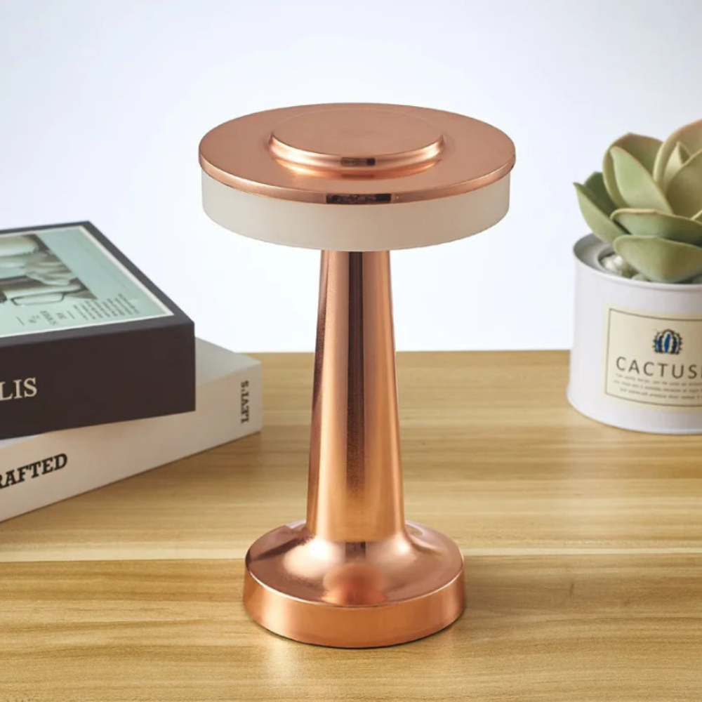 Kabellose LED Akku Tischlampe – Dimmbare Metall-Tischleuchte mit Touch-Steuerung für Wohnzimmer & Schlafzimmer
