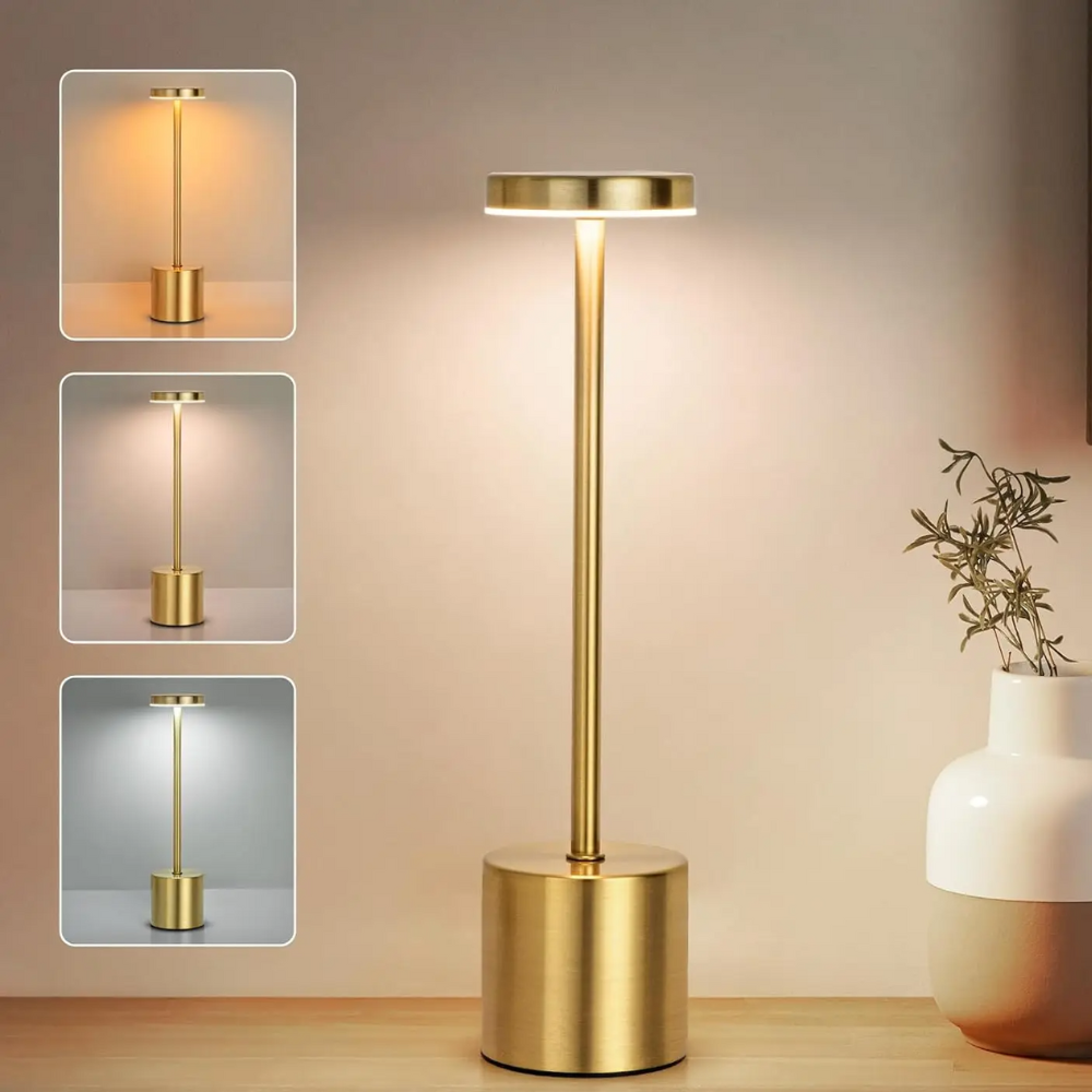Kabellose LED Tischlampe mit Akku – Dimmbare USB-C Designlampe für Wohnzimmer, Schlafzimmer & Restaurant